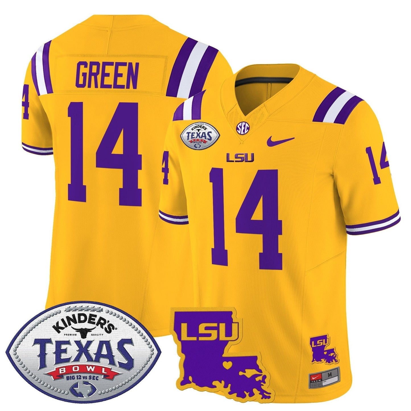 LSU 2024 Texas Bowl Patch Vapor Limited Jersey - All Stitched