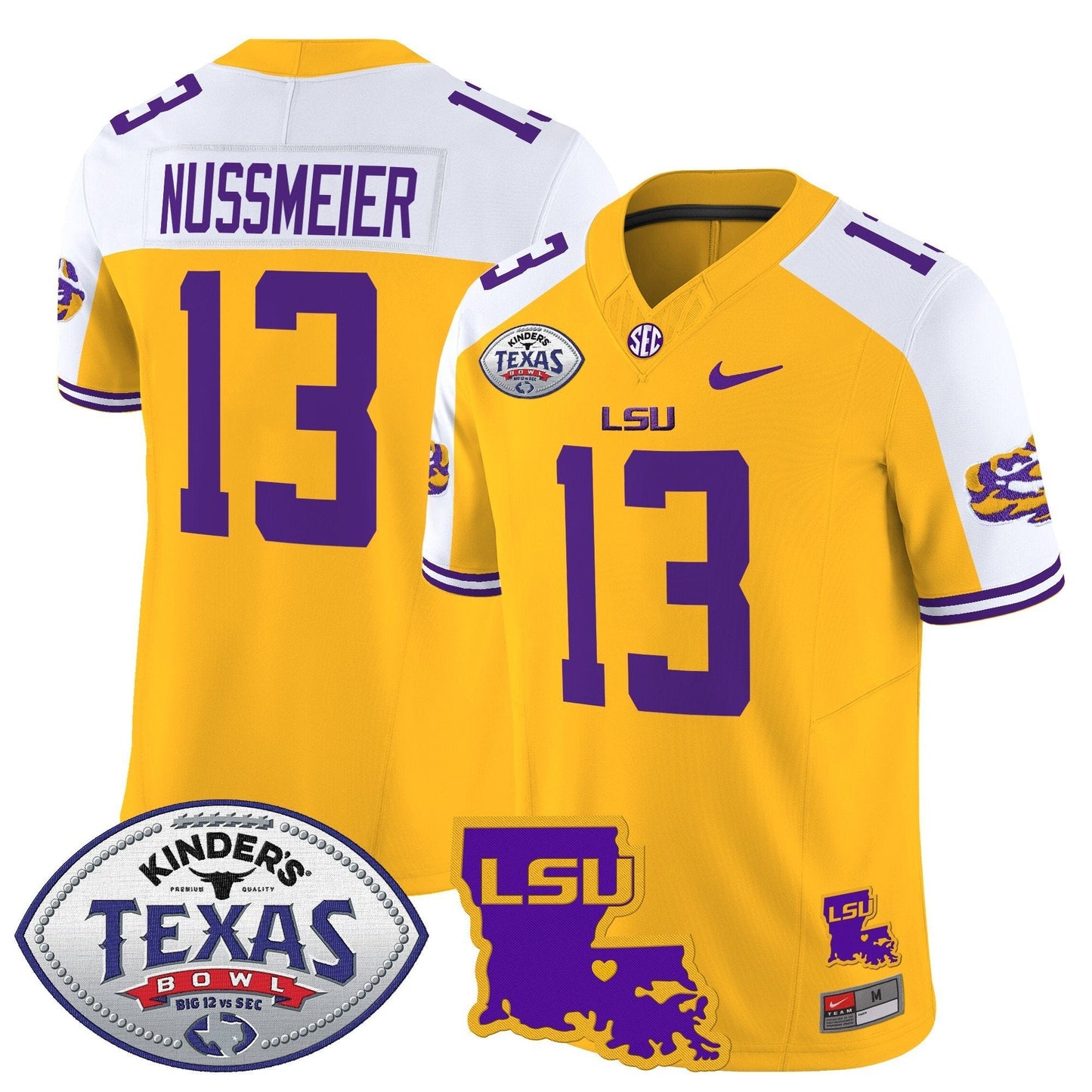 LSU 2024 Texas Bowl Patch Vapor Limited Jersey - All Stitched