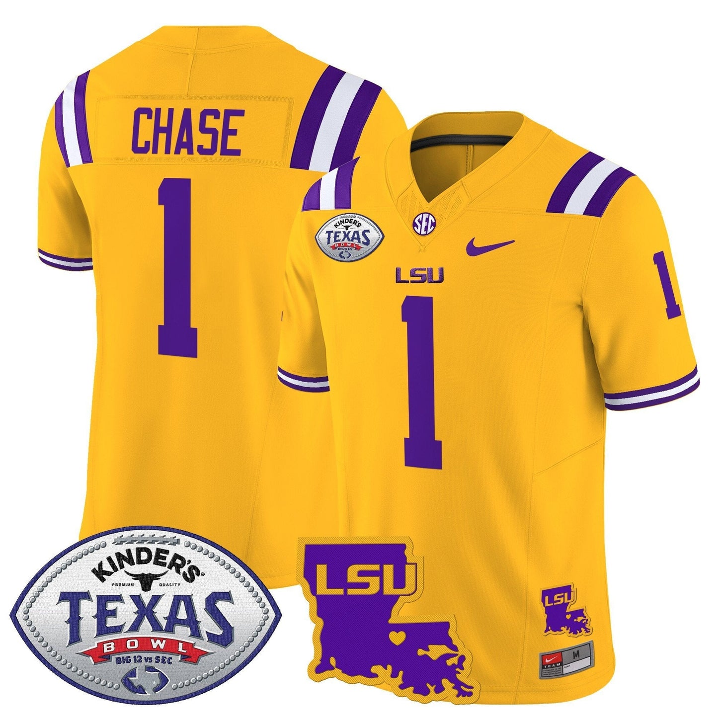 LSU 2024 Texas Bowl Patch Vapor Limited Jersey - All Stitched