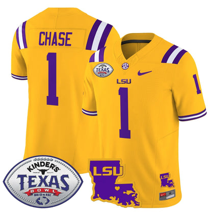 LSU 2024 Texas Bowl Patch Vapor Limited Jersey - All Stitched