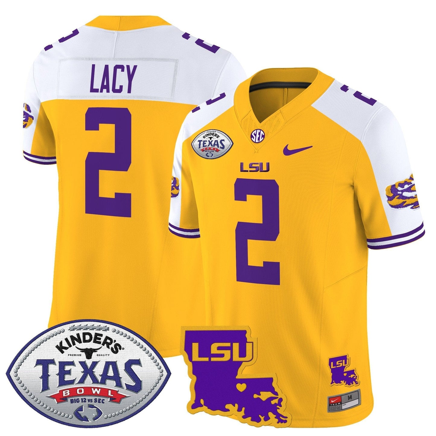 LSU 2024 Texas Bowl Patch Vapor Limited Jersey - All Stitched