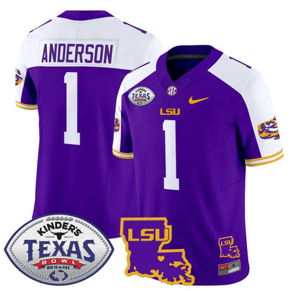 LSU 2024 Texas Bowl Patch Vapor Limited Jersey - All Stitched