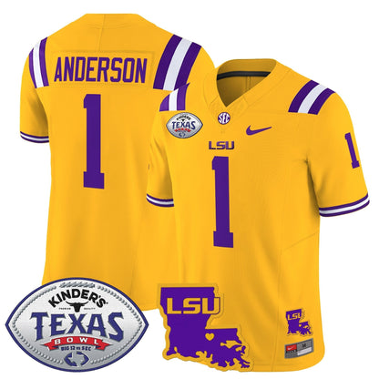 LSU 2024 Texas Bowl Patch Vapor Limited Jersey - All Stitched