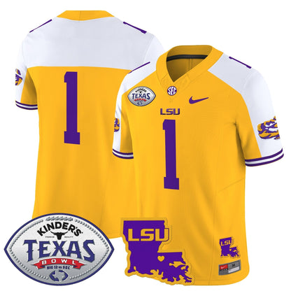 LSU 2024 Texas Bowl Patch Vapor Limited Jersey - All Stitched