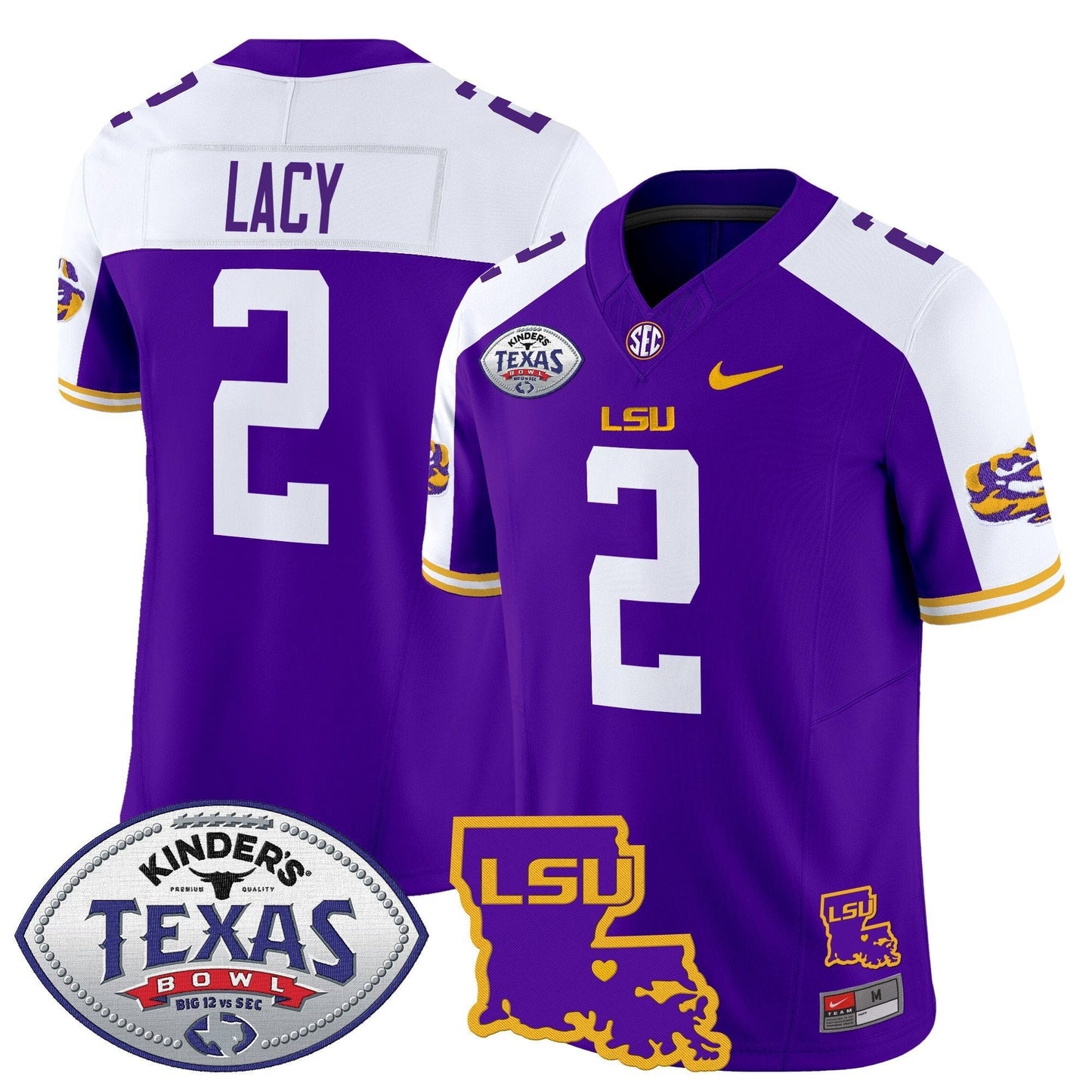 LSU 2024 Texas Bowl Patch Vapor Limited Jersey - All Stitched