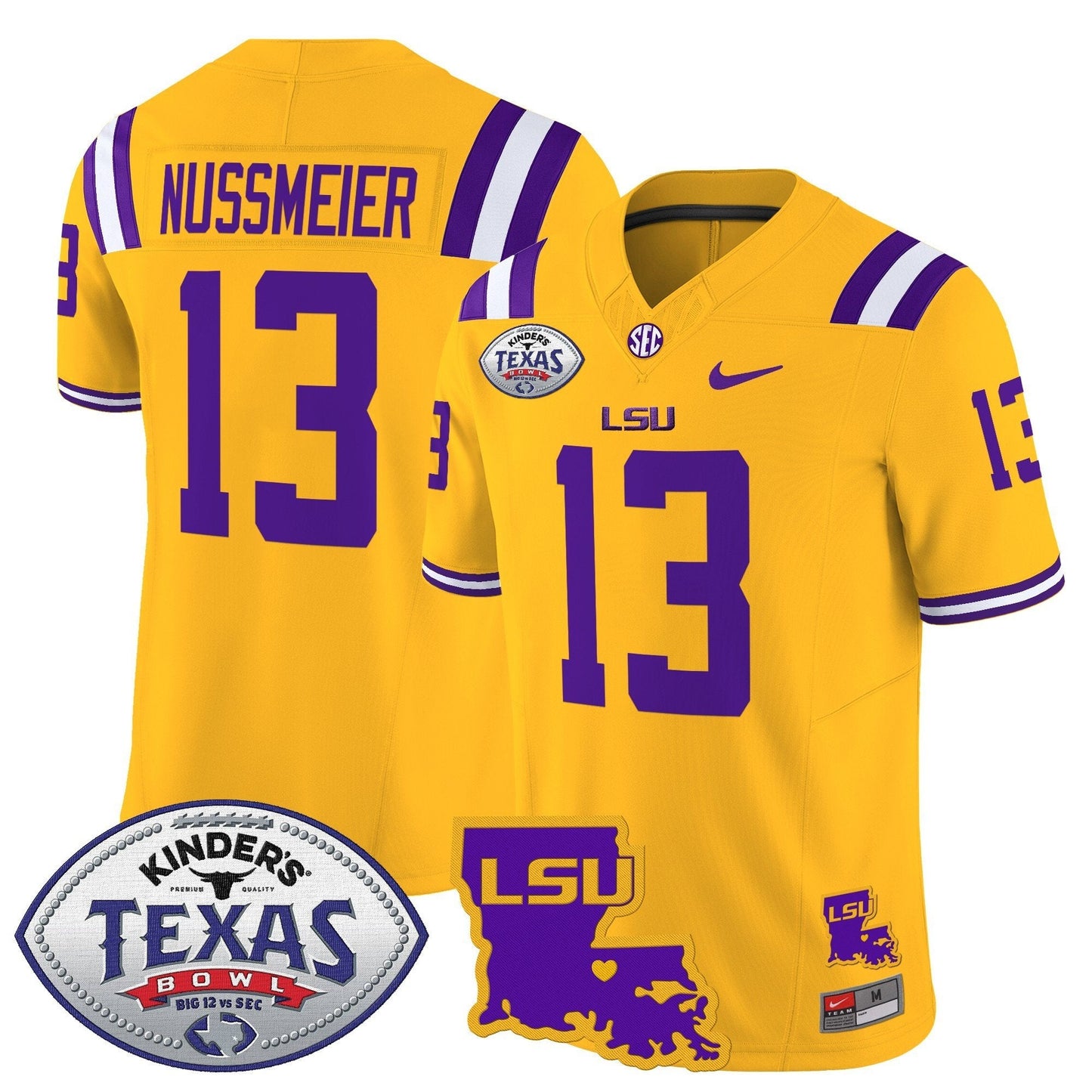 LSU 2024 Texas Bowl Patch Vapor Limited Jersey - All Stitched