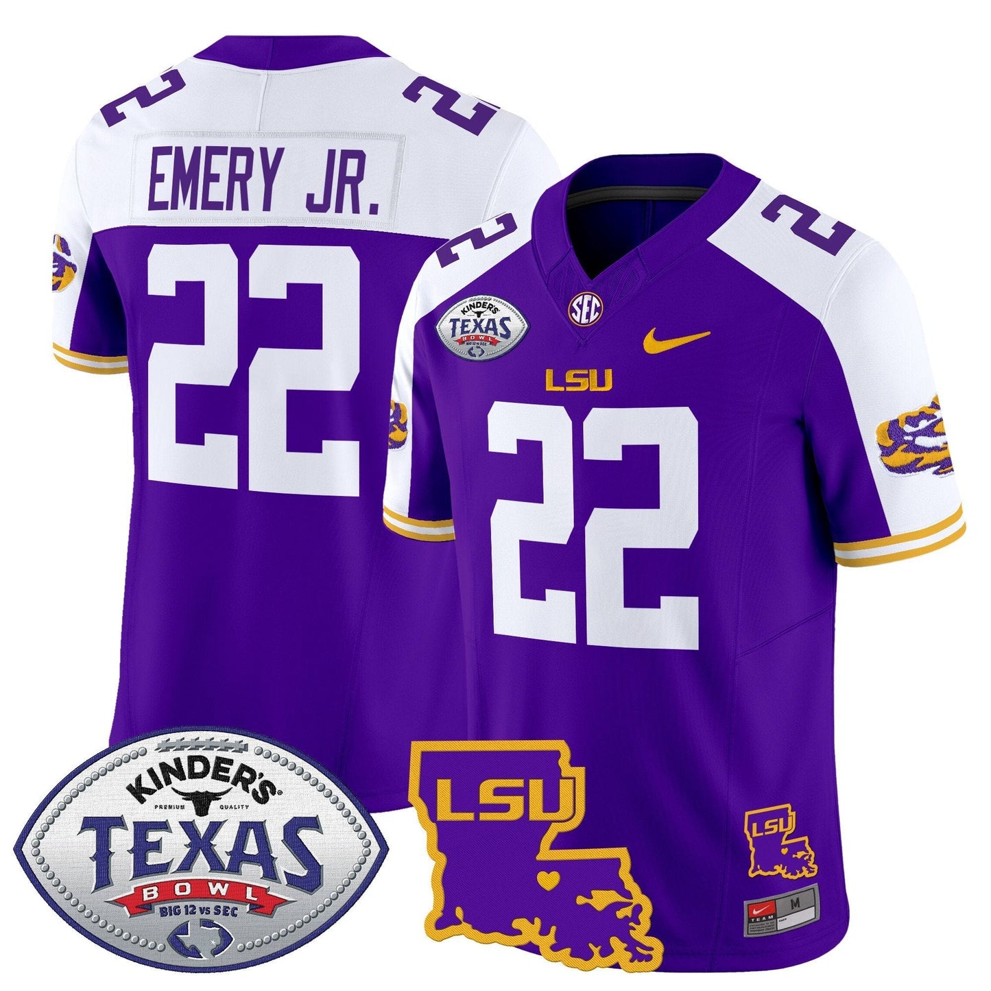LSU 2024 Texas Bowl Patch Vapor Limited Jersey - All Stitched
