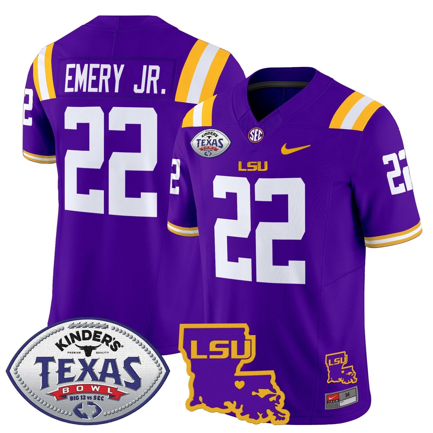 LSU 2024 Texas Bowl Patch Vapor Limited Jersey - All Stitched