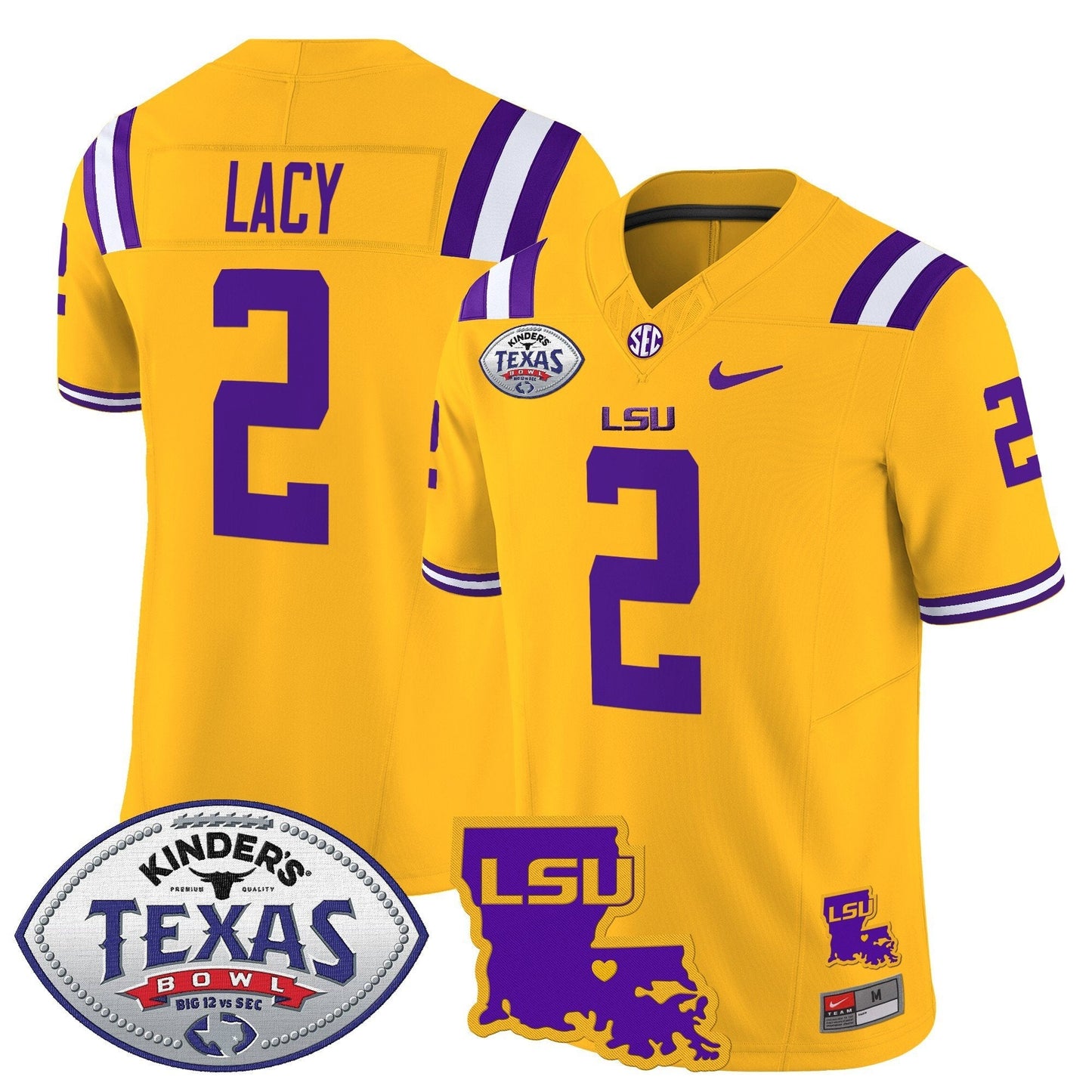 LSU 2024 Texas Bowl Patch Vapor Limited Jersey - All Stitched