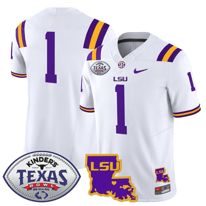 LSU 2024 Texas Bowl Patch Vapor Limited Jersey - All Stitched