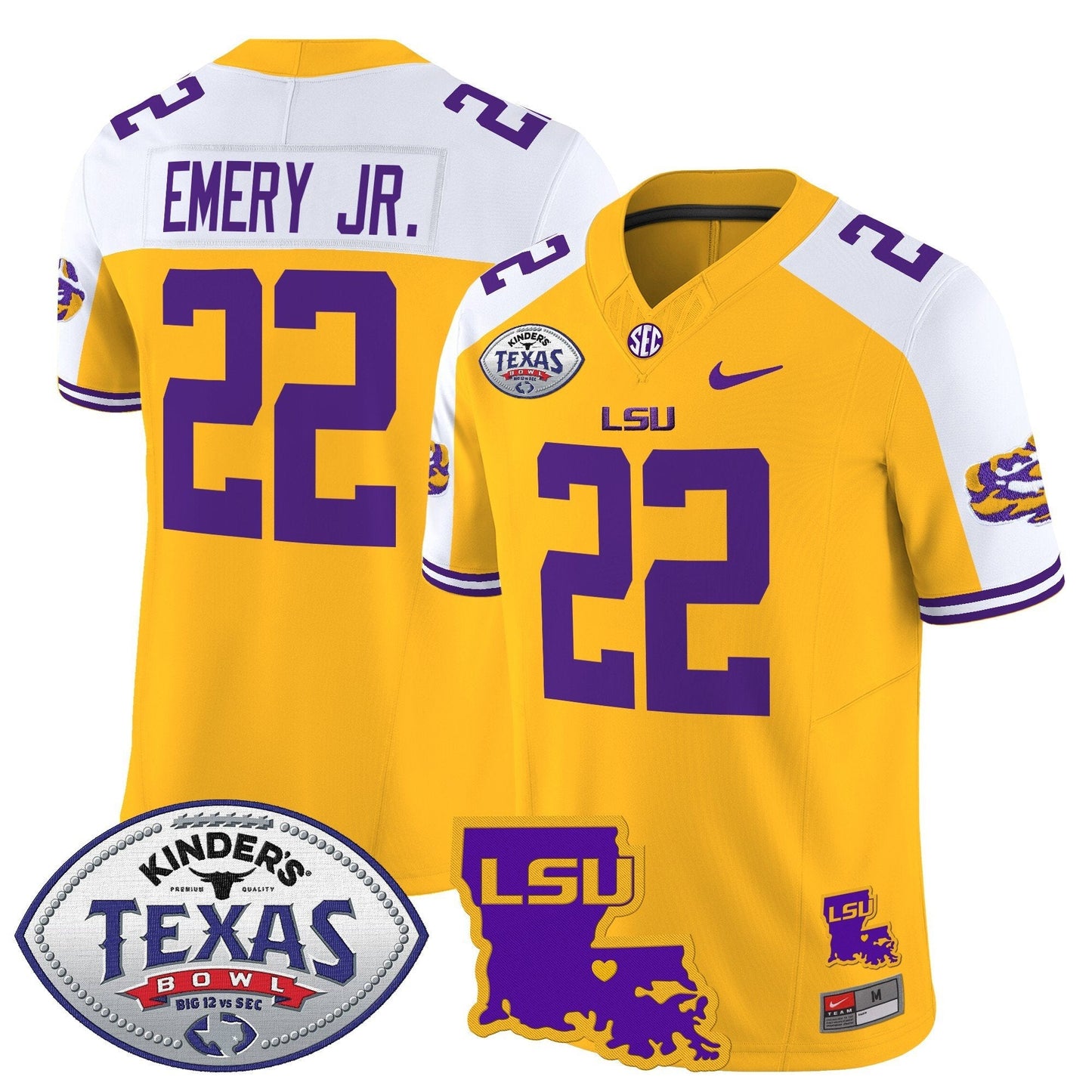 LSU 2024 Texas Bowl Patch Vapor Limited Jersey - All Stitched