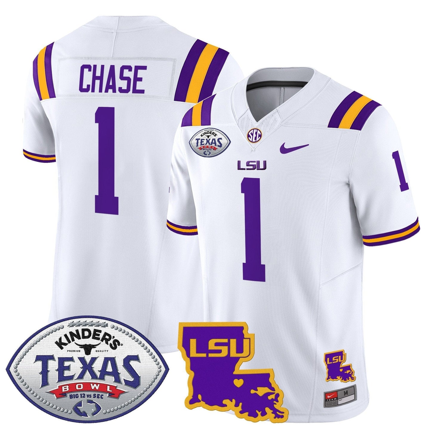 LSU 2024 Texas Bowl Patch Vapor Limited Jersey - All Stitched