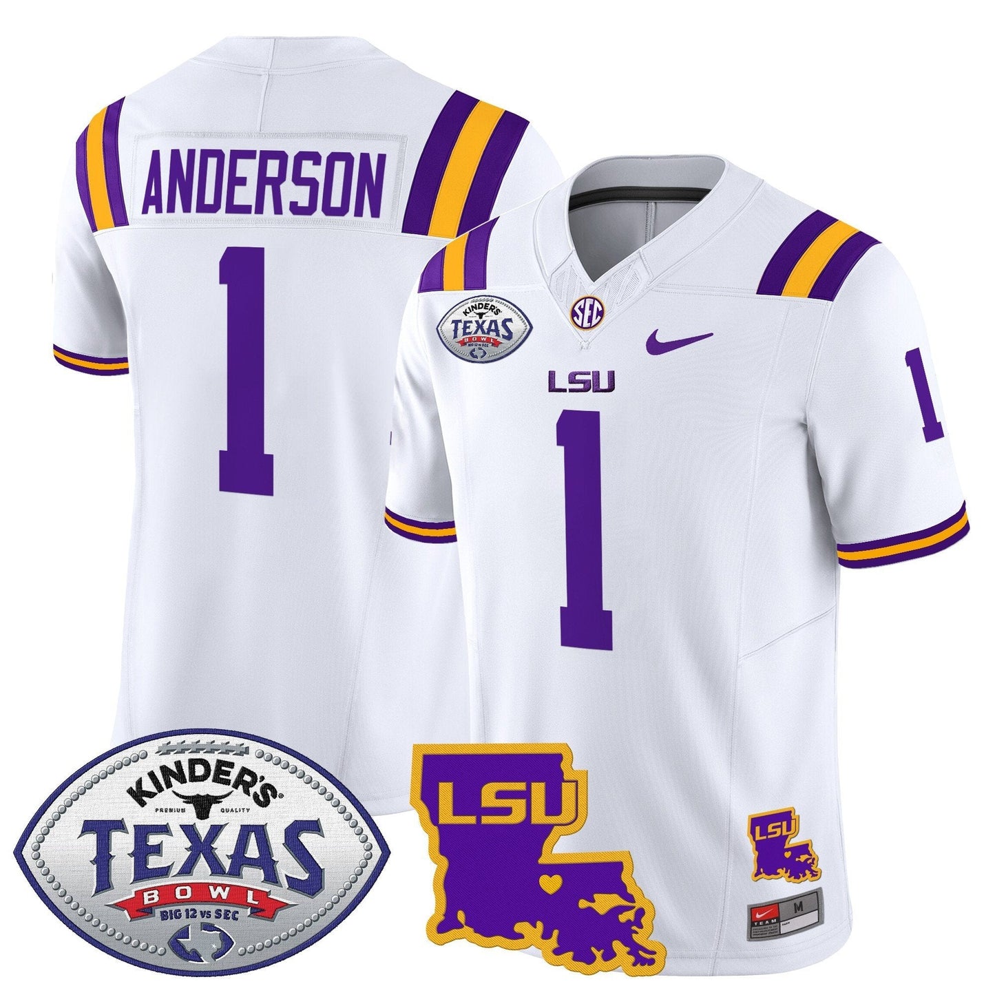 LSU 2024 Texas Bowl Patch Vapor Limited Jersey - All Stitched