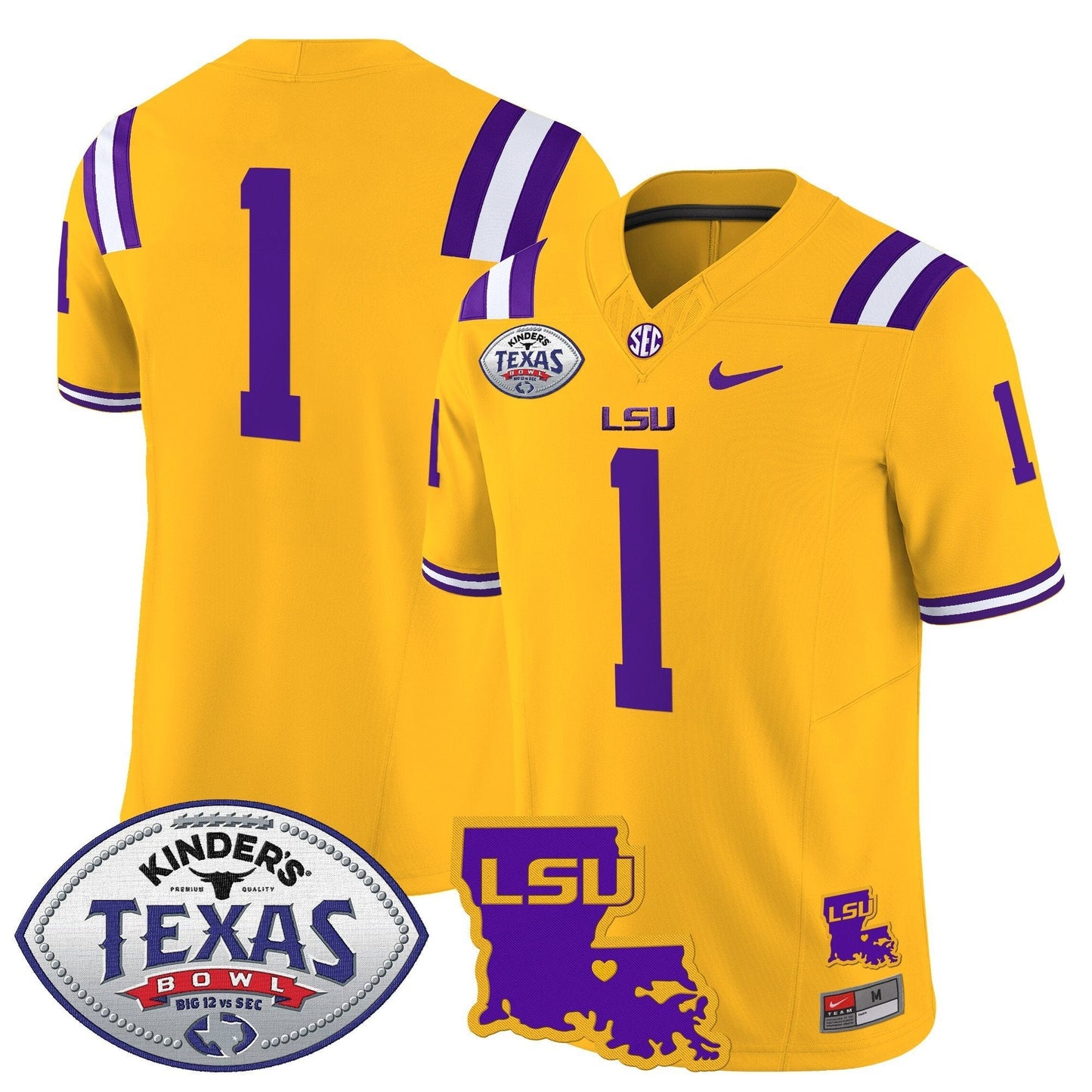 LSU 2024 Texas Bowl Patch Vapor Limited Jersey - All Stitched