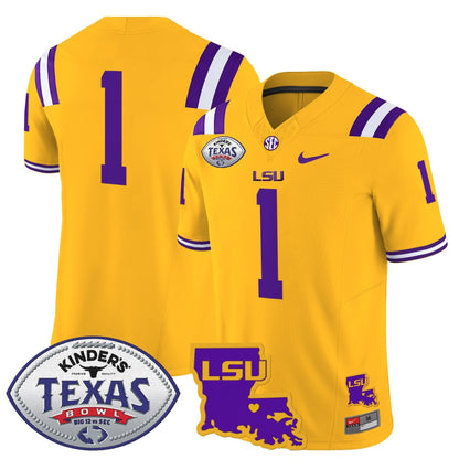 LSU 2024 Texas Bowl Patch Vapor Limited Jersey - All Stitched