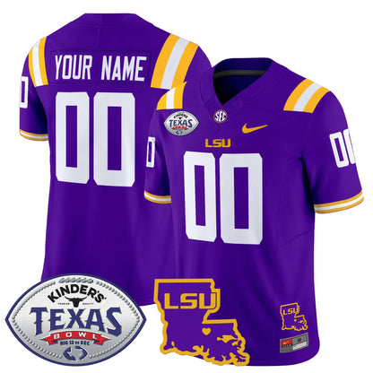 LSU 2024 Texas Bowl Patch Vapor Limited Custom Jersey - All Stitched