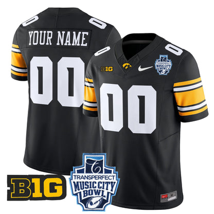 Iowa Hawkeyes 2024 Music City Bowl Vapor Limited Custom Jersey - All Stitched