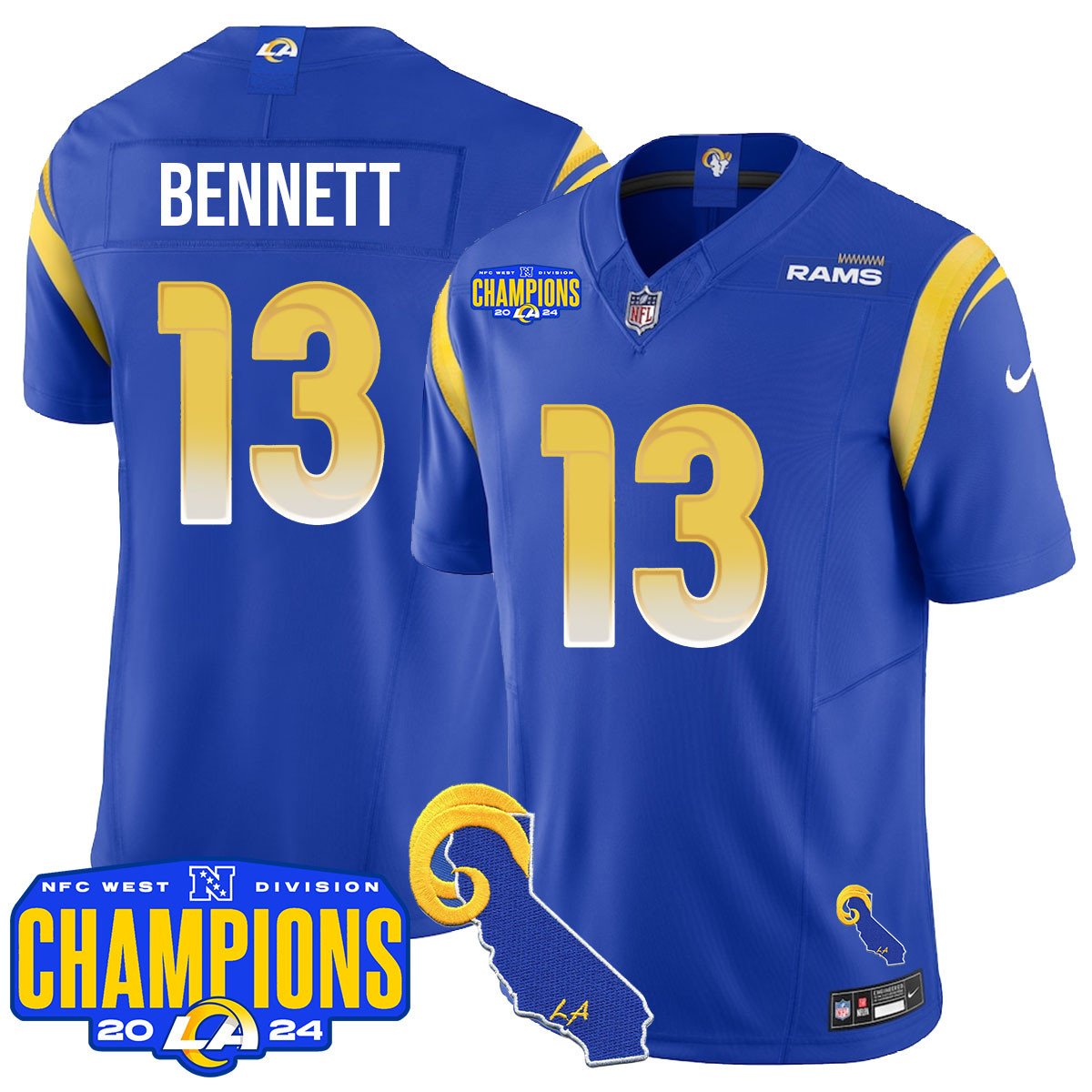 LAR 2024 NFC West Division Champions Jersey - All Stitched