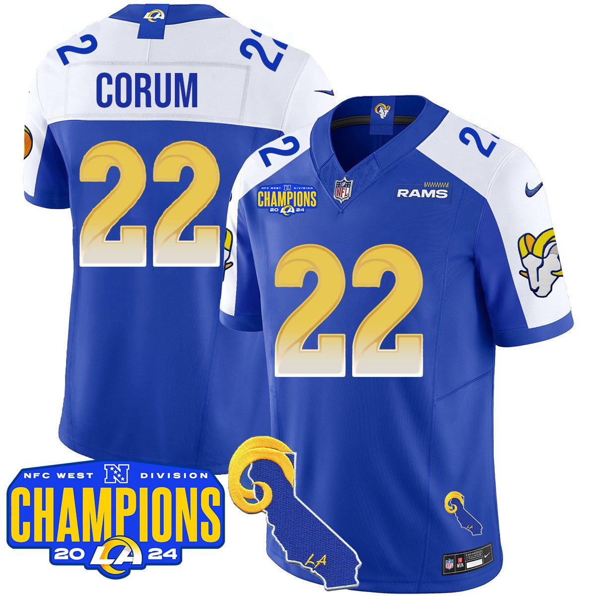LAR 2024 NFC West Division Champions Jersey - All Stitched