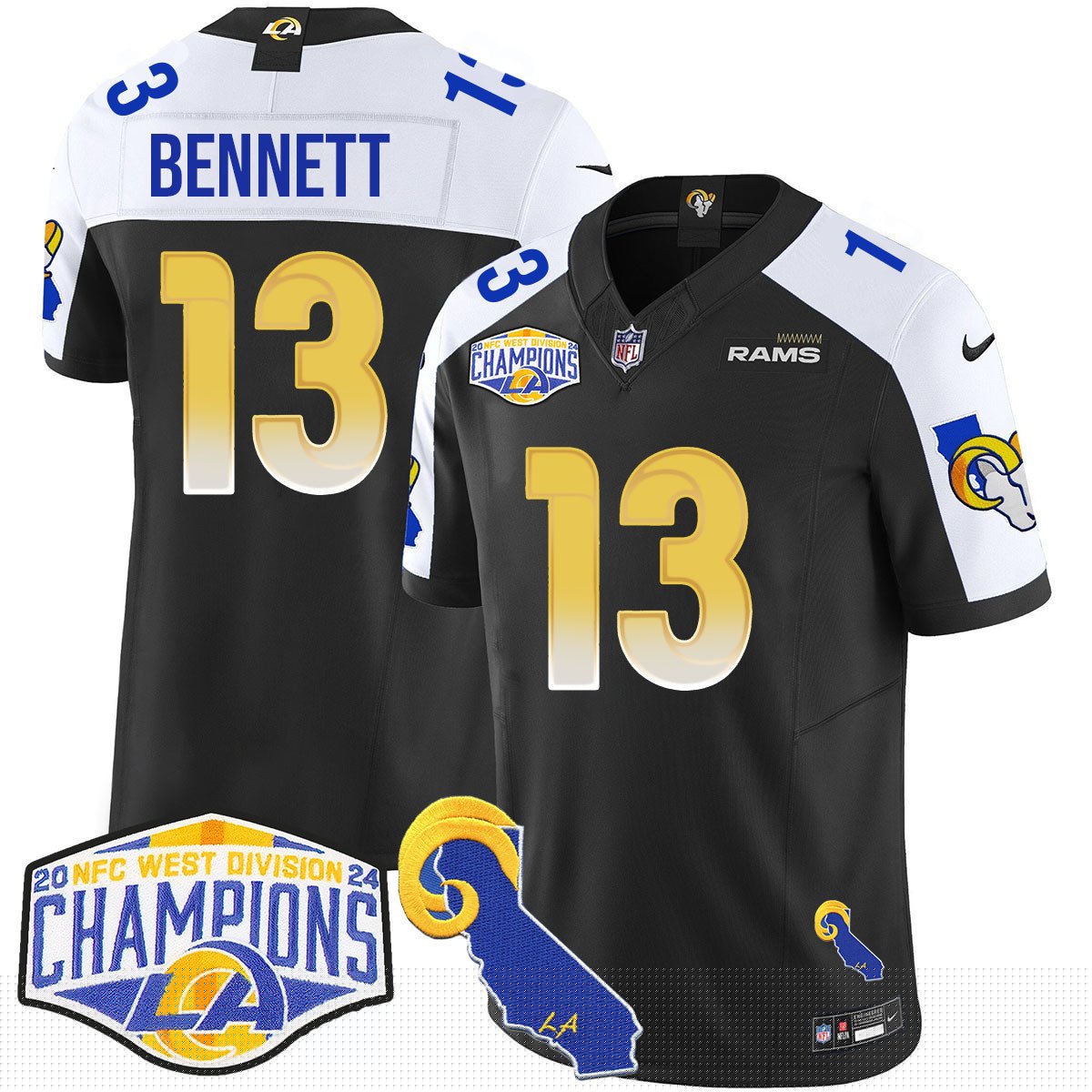 LAR 2024 NFC West Division Champions Jersey N1 - All Stitched