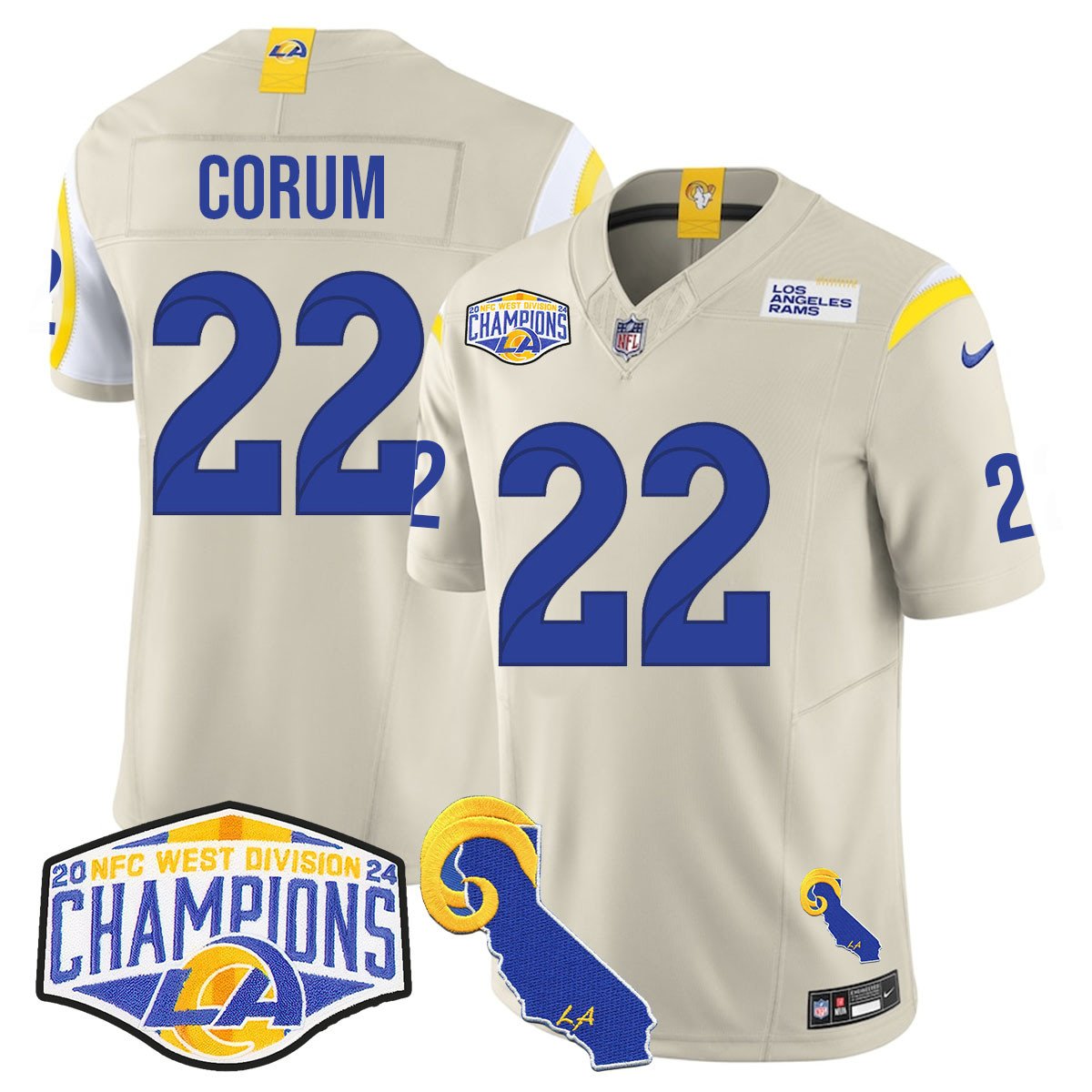LAR 2024 NFC West Division Champions Jersey N1 - All Stitched
