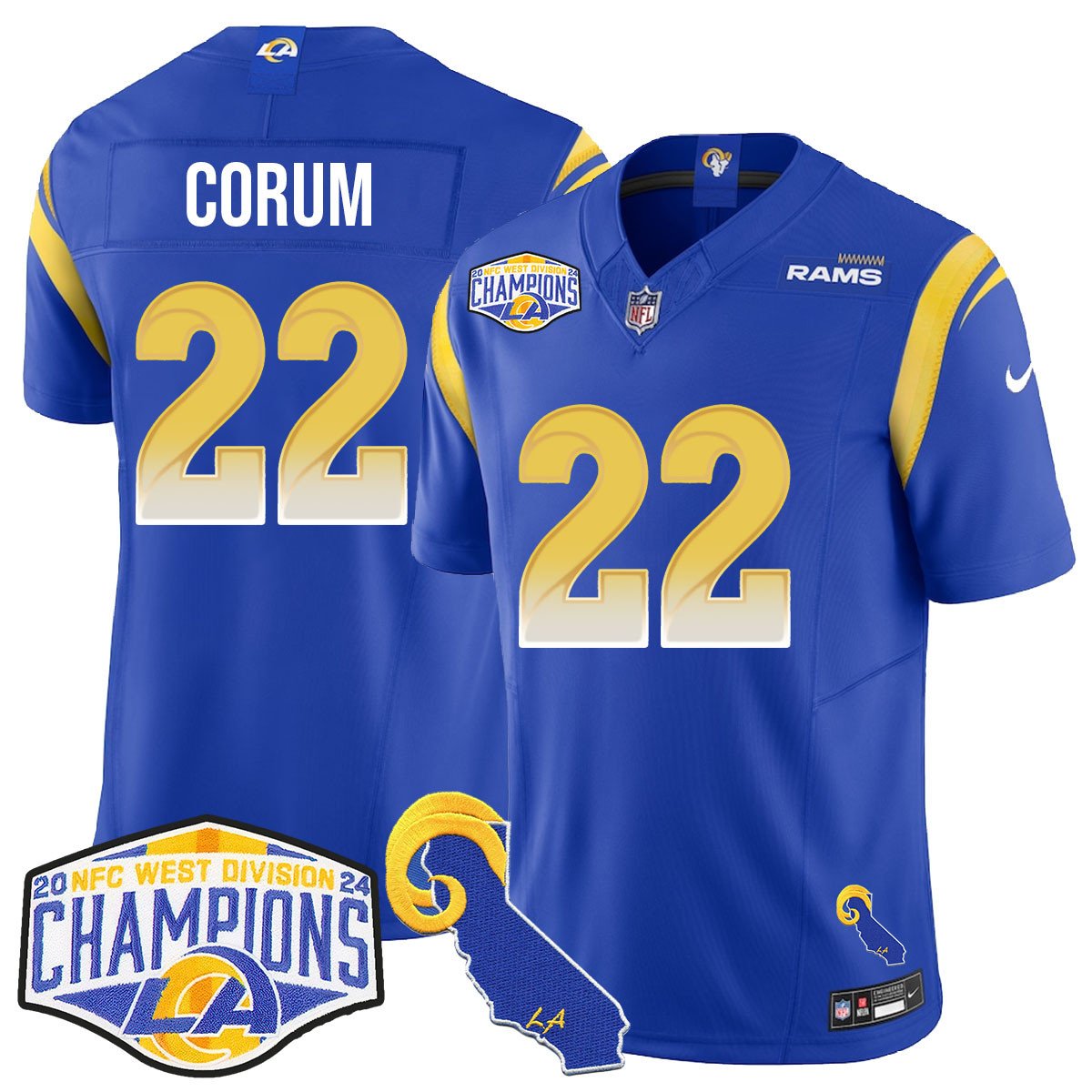 LAR 2024 NFC West Division Champions Jersey N1 - All Stitched