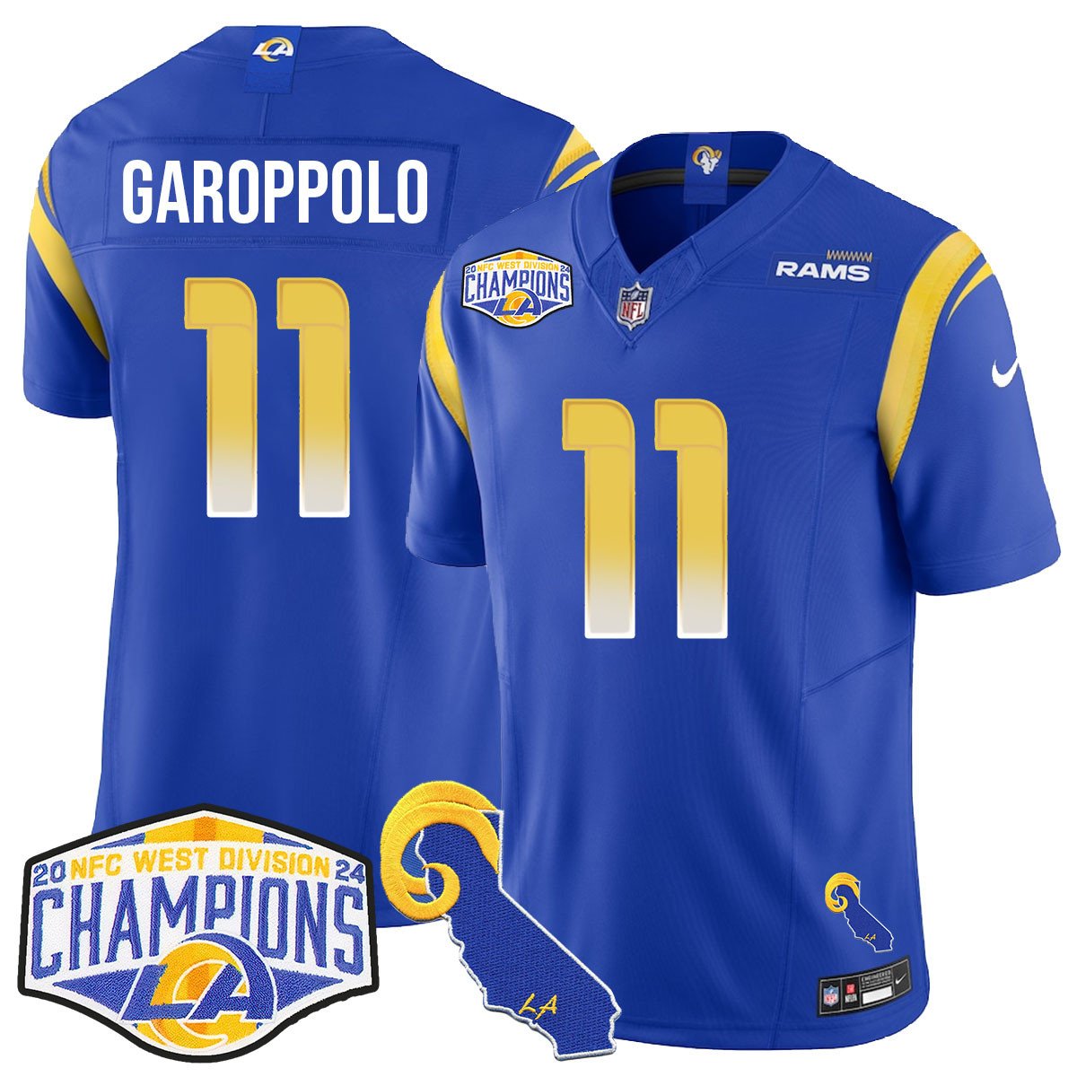 LAR 2024 NFC West Division Champions Jersey N1 - All Stitched