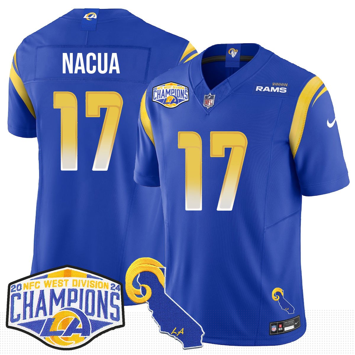 LAR 2024 NFC West Division Champions Jersey N1 - All Stitched