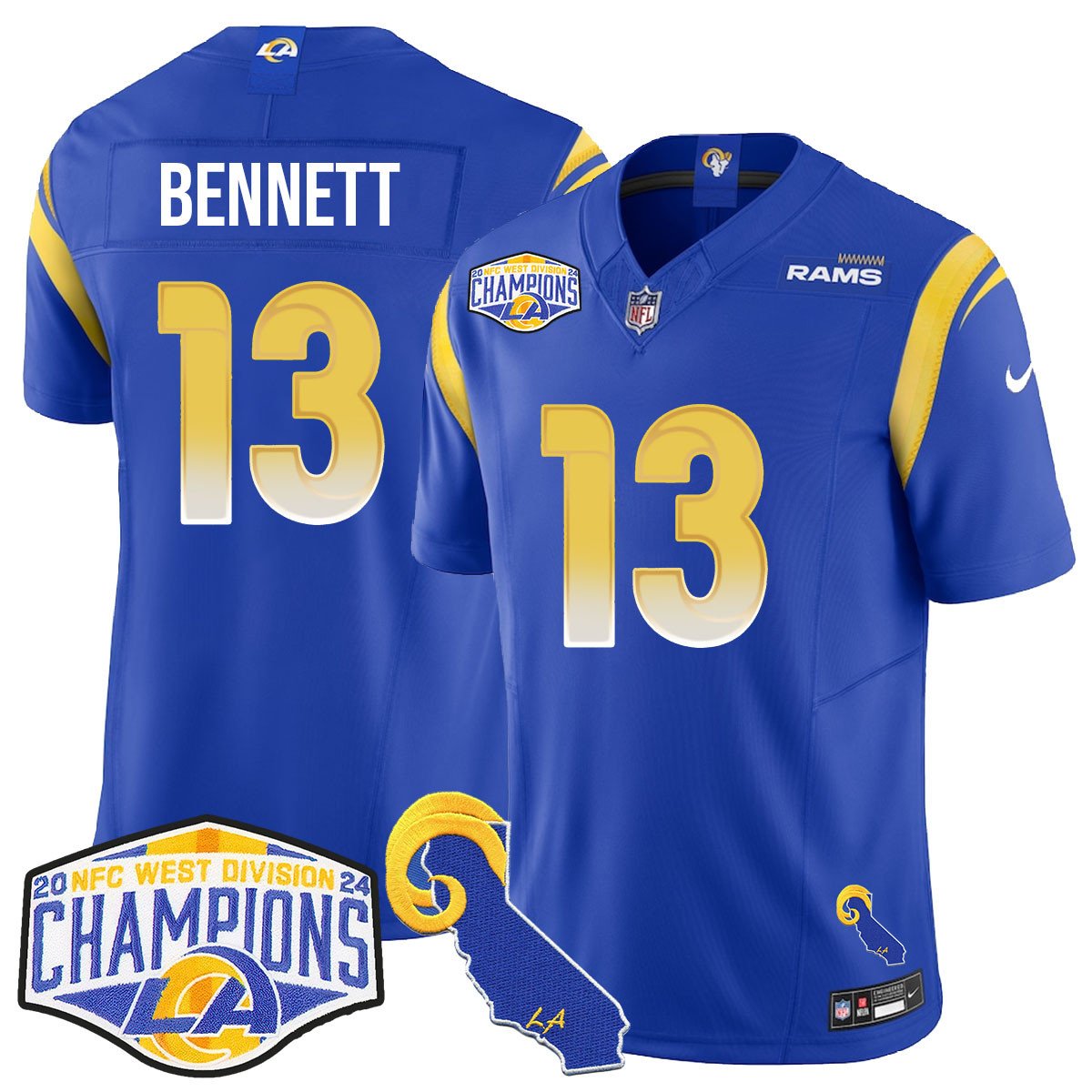 LAR 2024 NFC West Division Champions Jersey N1 - All Stitched