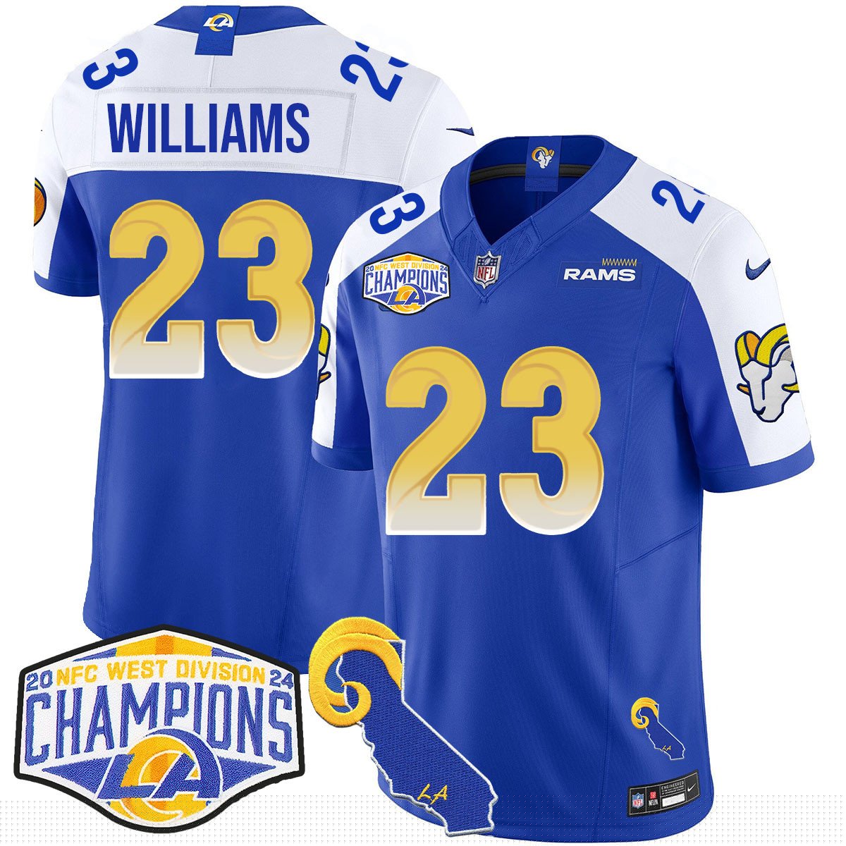 LAR 2024 NFC West Division Champions Jersey N1 - All Stitched