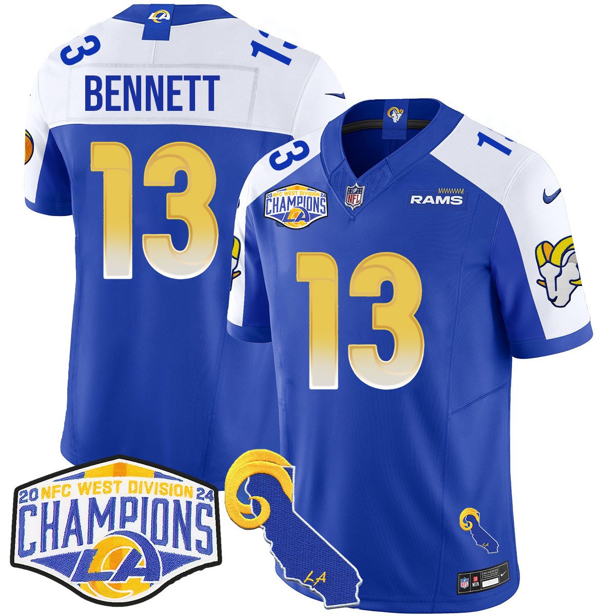 LAR 2024 NFC West Division Champions Jersey N1 - All Stitched