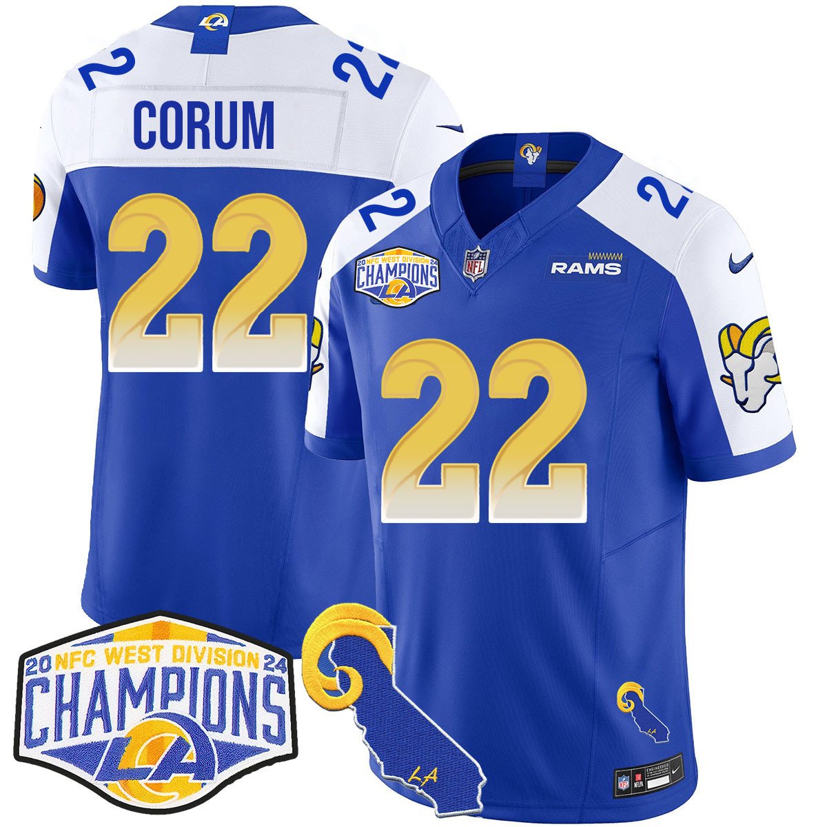 LAR 2024 NFC West Division Champions Jersey N1 - All Stitched