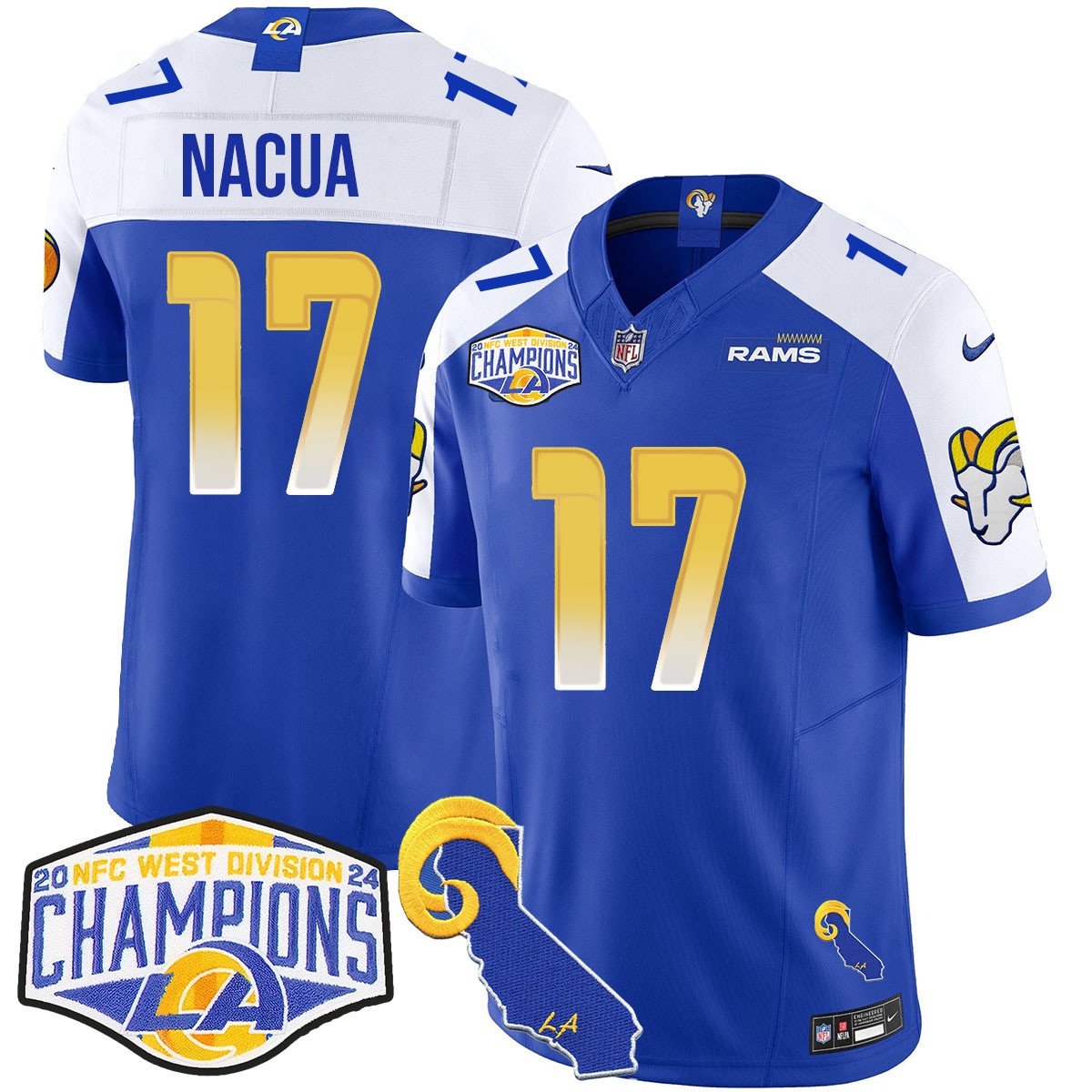LAR 2024 NFC West Division Champions Jersey N1 - All Stitched