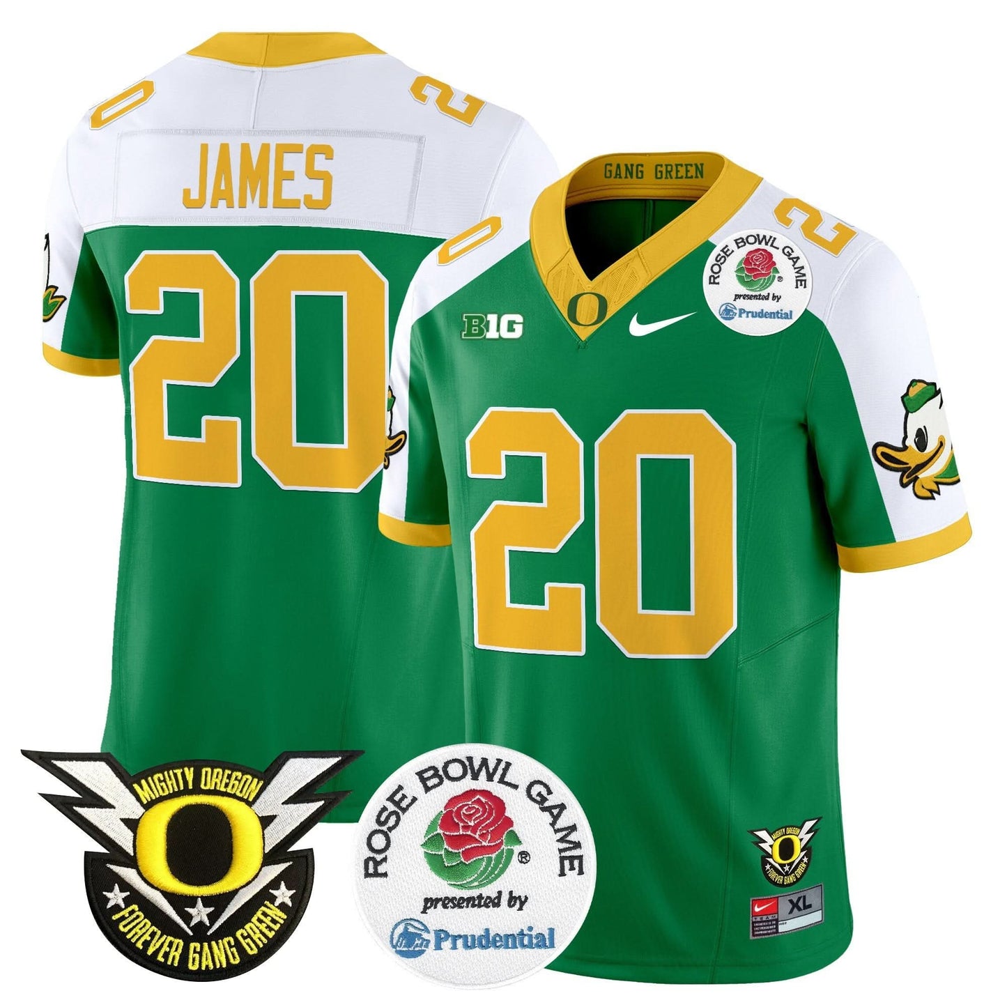 Oregon Ducks 2024 Rose Bowl Vapor Limited Jersey - All Stitched