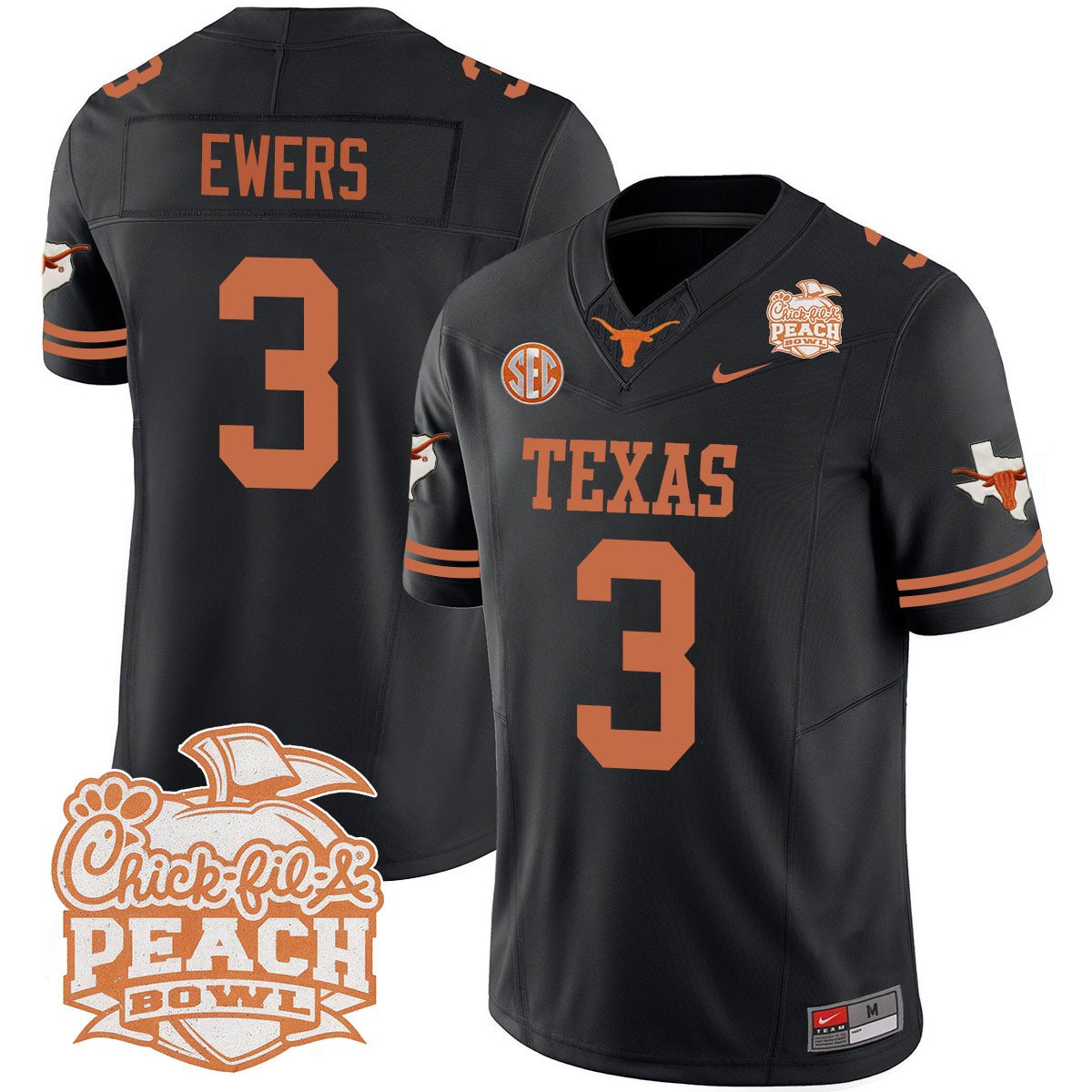 TEX 2024 Peach Bowl Jersey - All Stitched