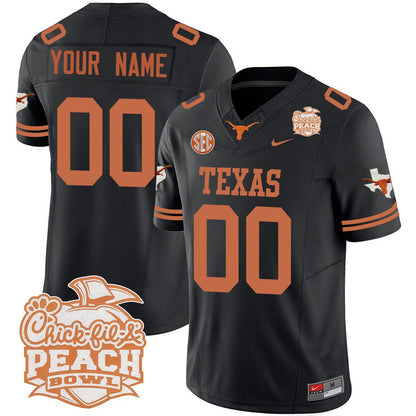 Custom TEX 2024 Peach Bowl Jersey - All Stitched