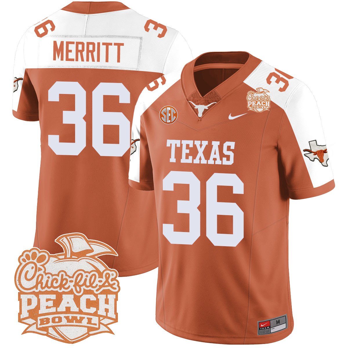 TEX 2024 Peach Bowl Jersey - All Stitched