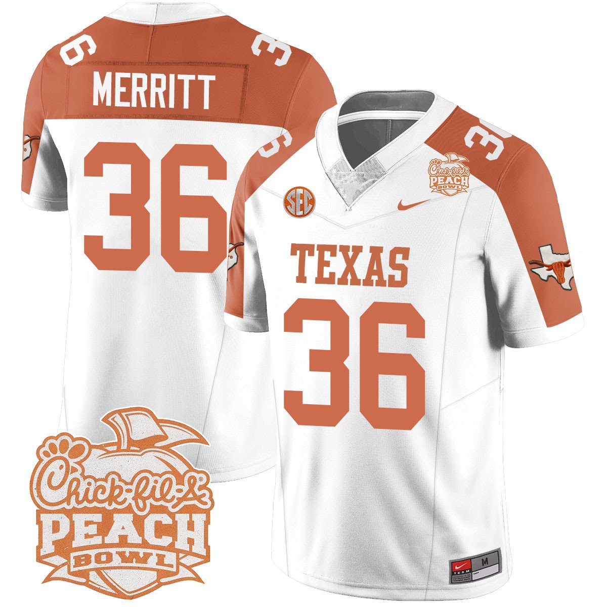 TEX 2024 Peach Bowl Jersey - All Stitched