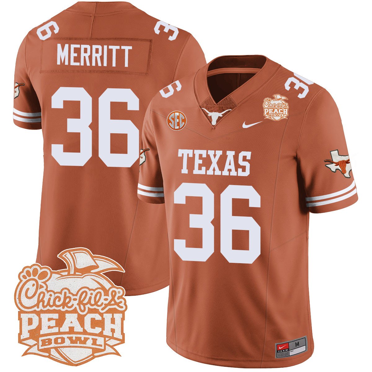 TEX 2024 Peach Bowl Jersey - All Stitched