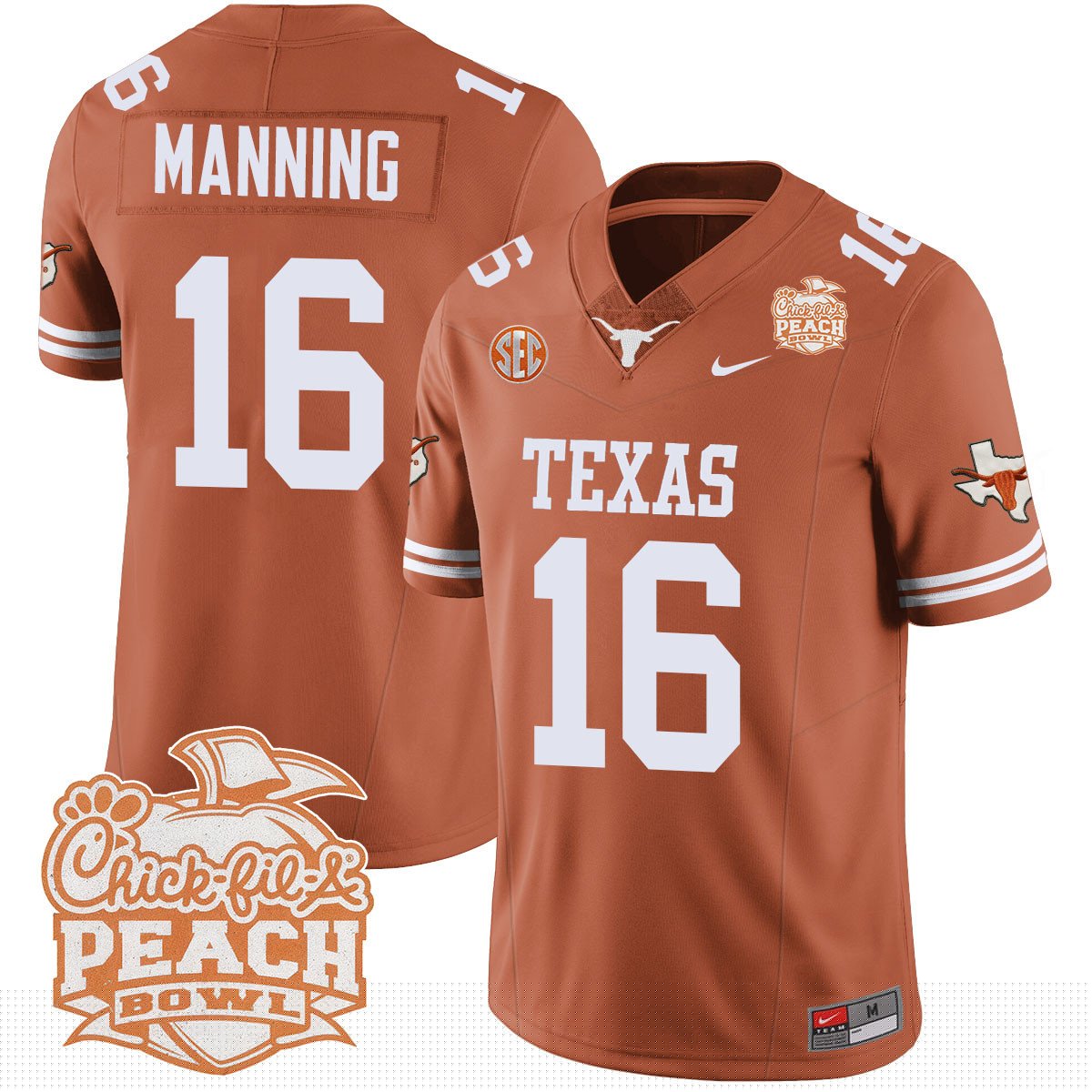 TEX 2024 Peach Bowl Jersey - All Stitched