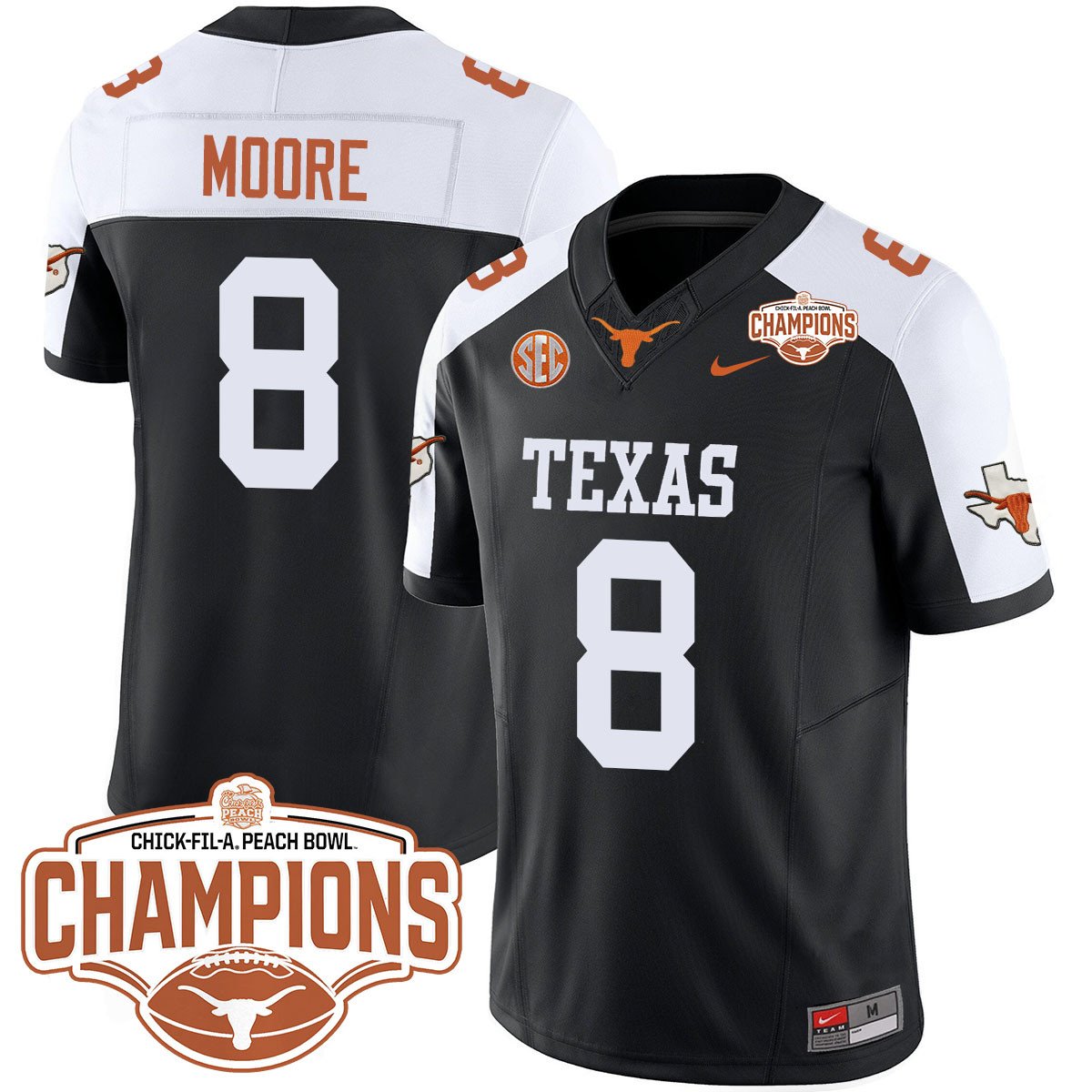 TEX 2024 Peach Bowl Champions Jersey - All Stitched