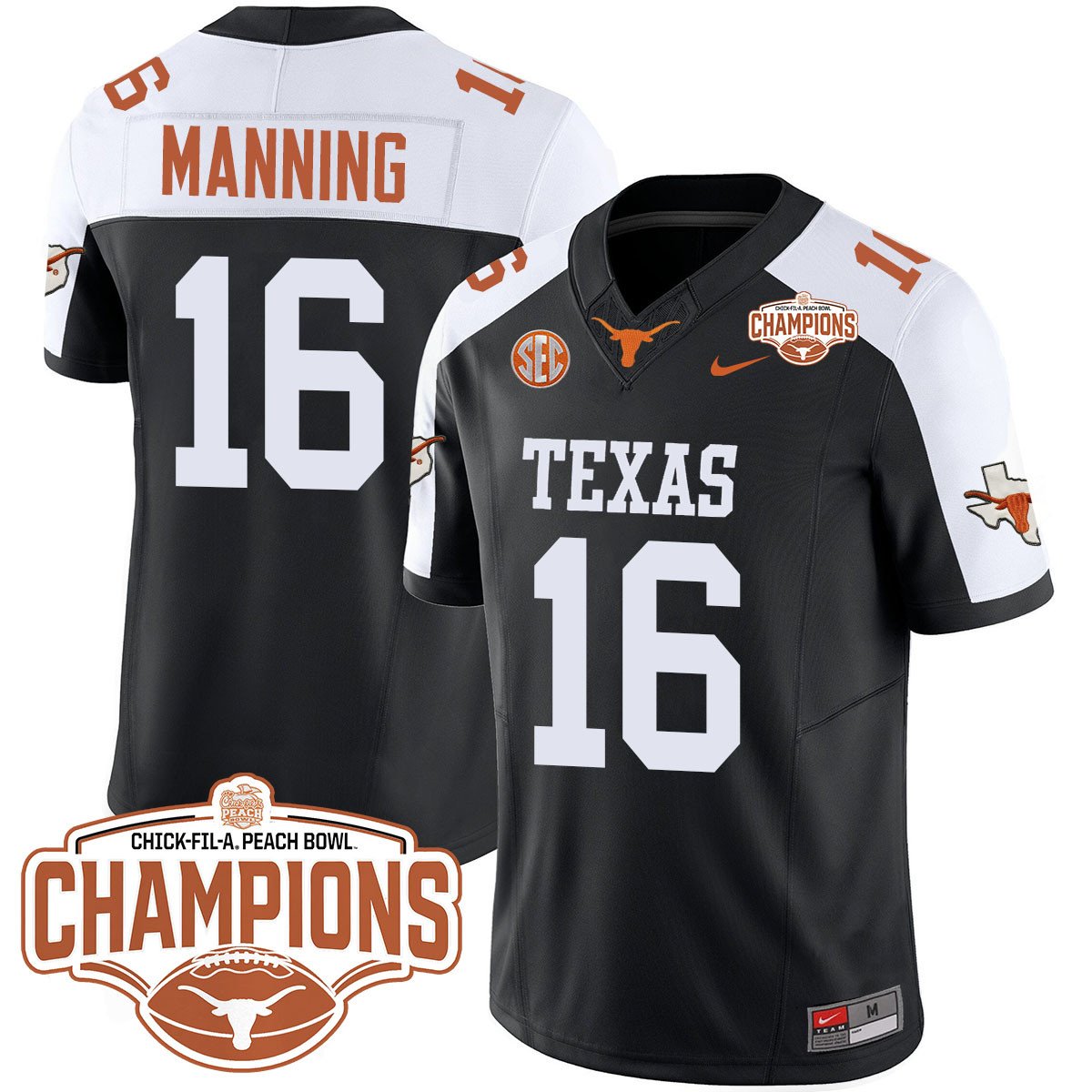 TEX 2024 Peach Bowl Champions Jersey - All Stitched