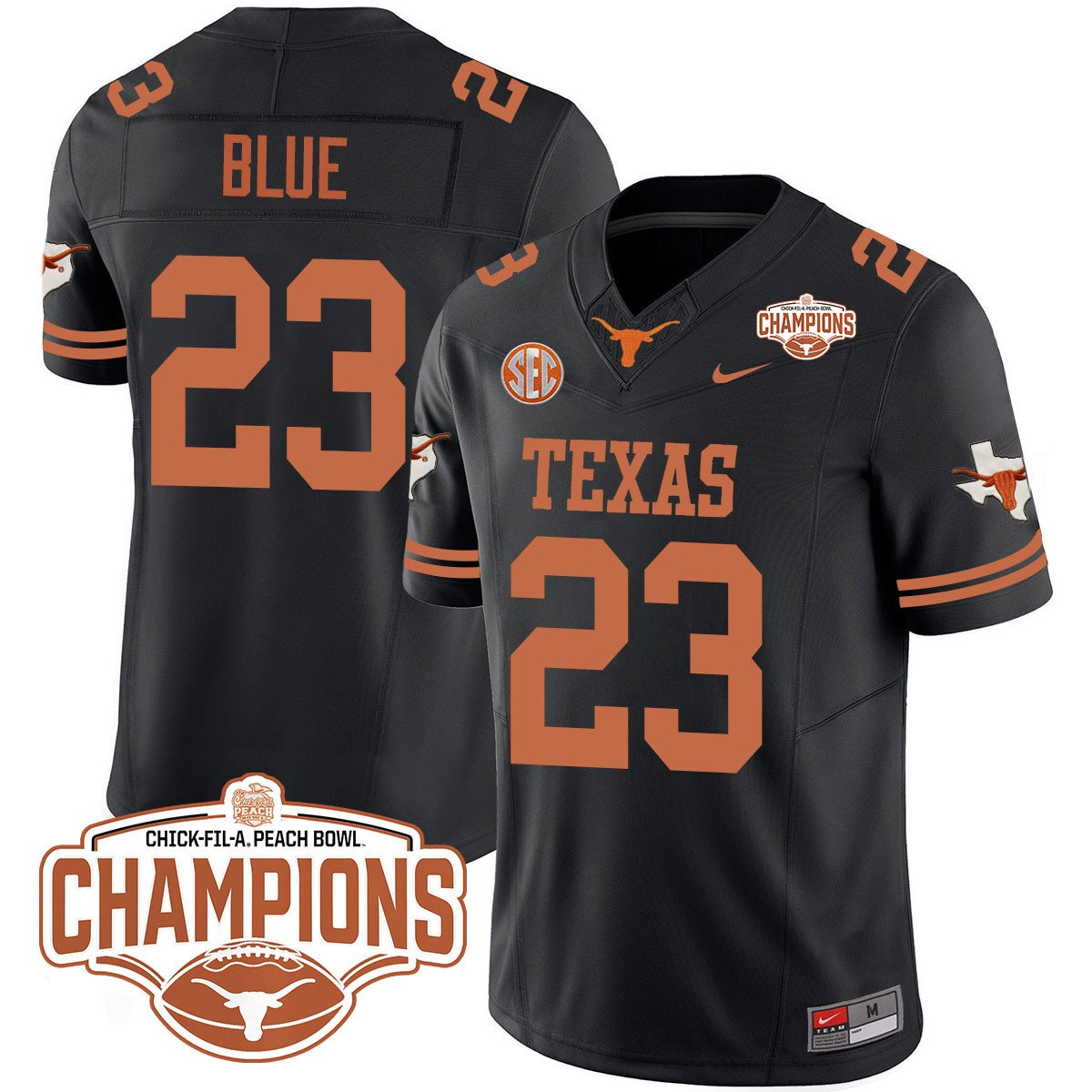 TEX 2024 Peach Bowl Champions Jersey - All Stitched