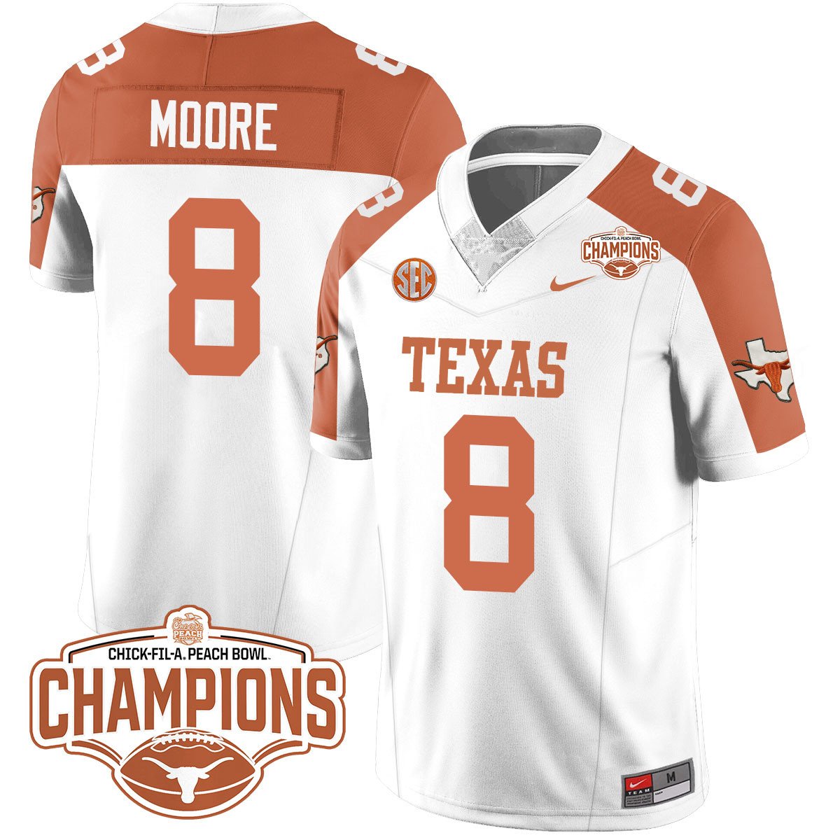 TEX 2024 Peach Bowl Champions Jersey - All Stitched