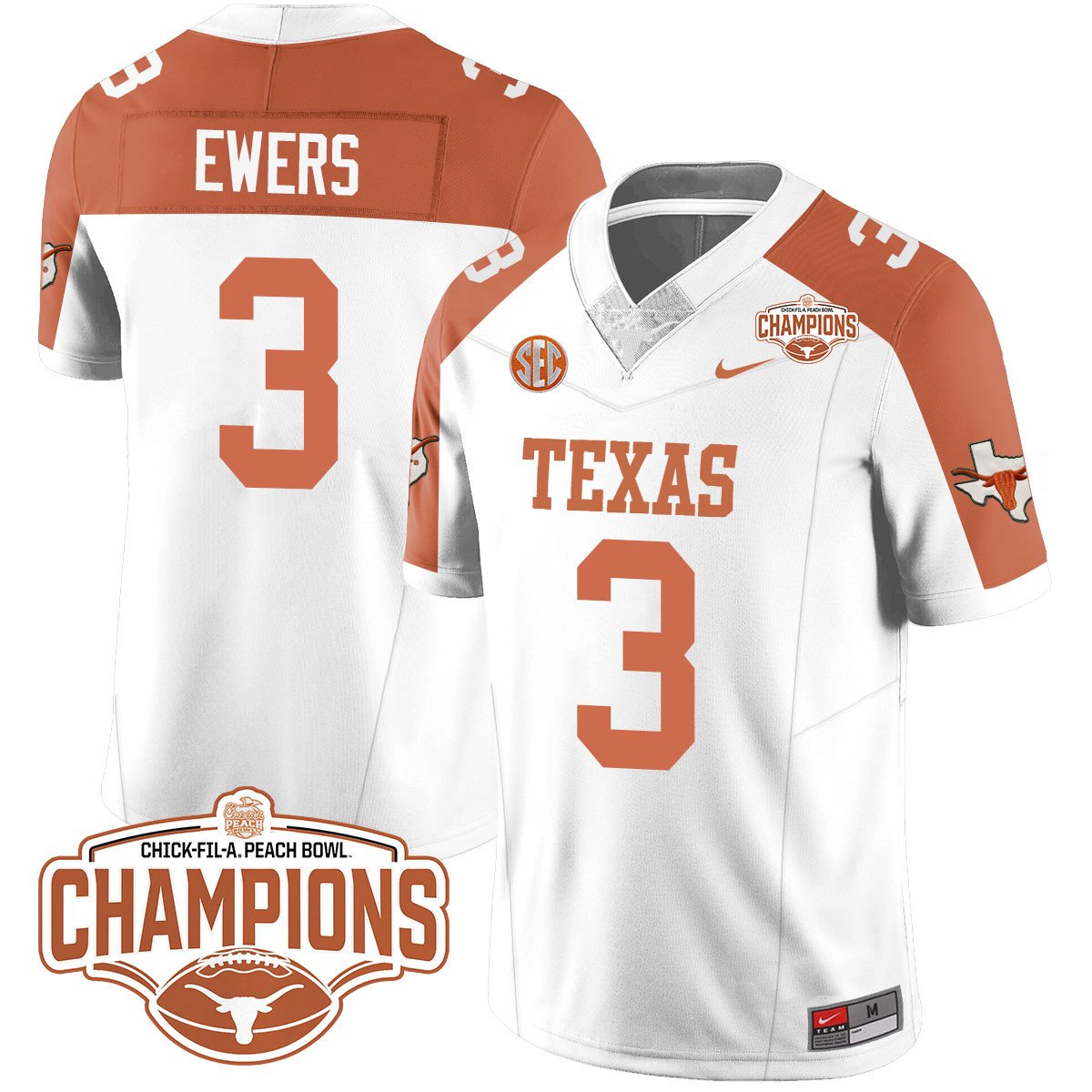 TEX 2024 Peach Bowl Champions Jersey - All Stitched