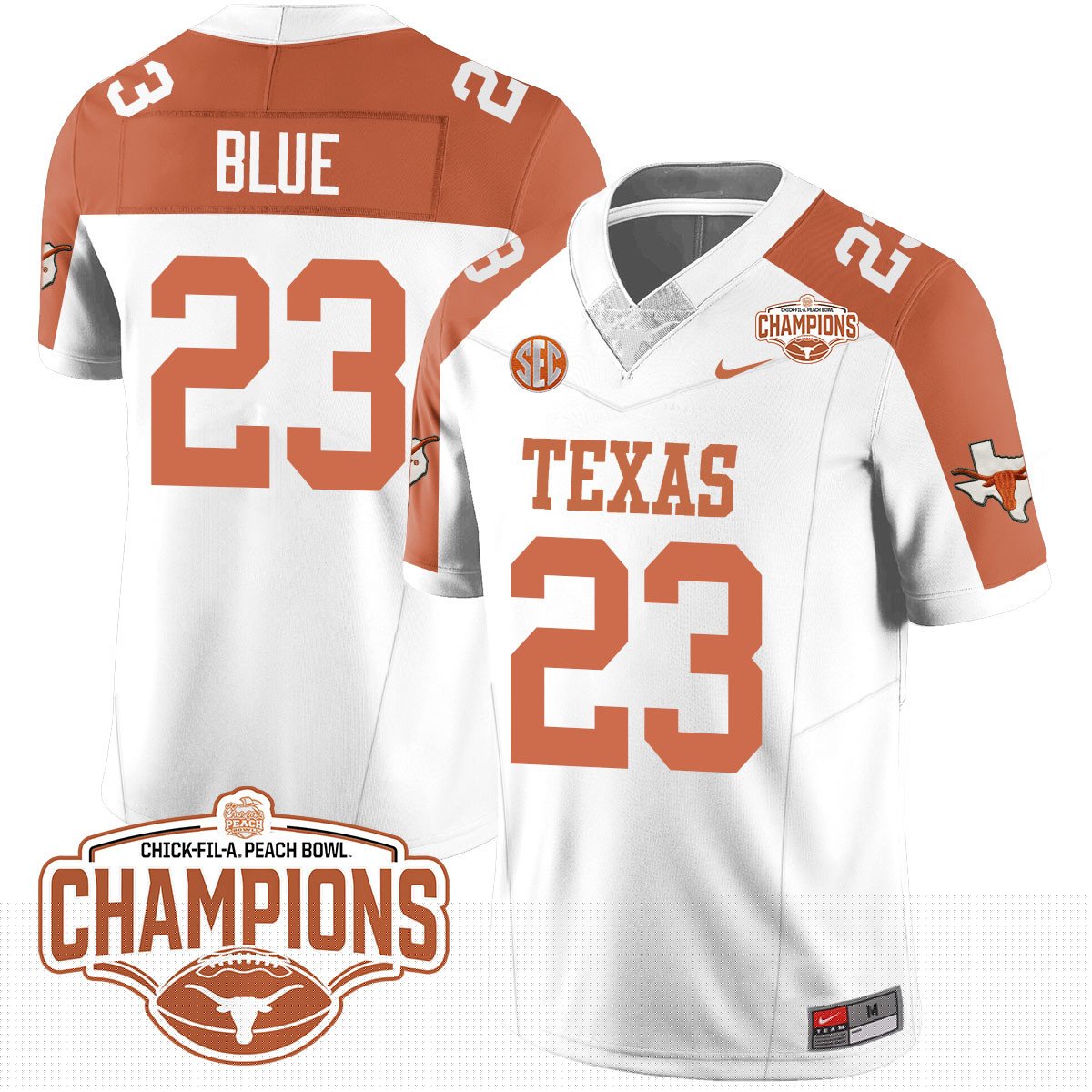TEX 2024 Peach Bowl Champions Jersey - All Stitched