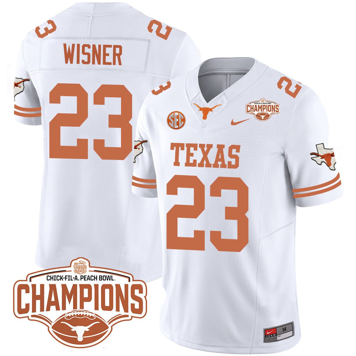 TEX 2024 Peach Bowl Champions Jersey - All Stitched