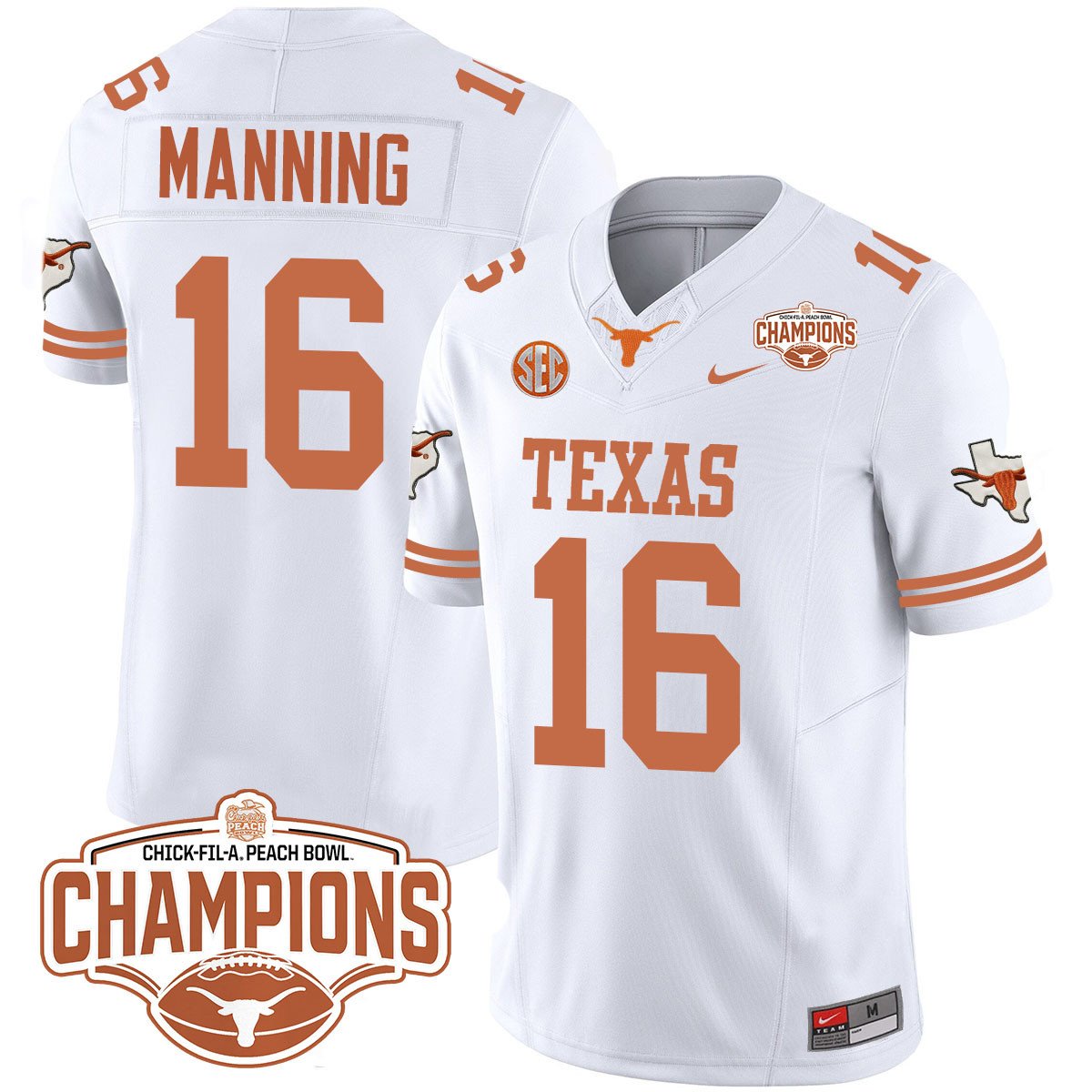 TEX 2024 Peach Bowl Champions Jersey - All Stitched