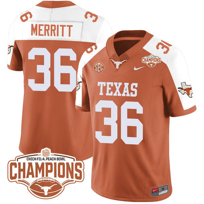 TEX 2024 Peach Bowl Champions Jersey - All Stitched