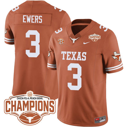 TEX 2024 Peach Bowl Champions Jersey - All Stitched